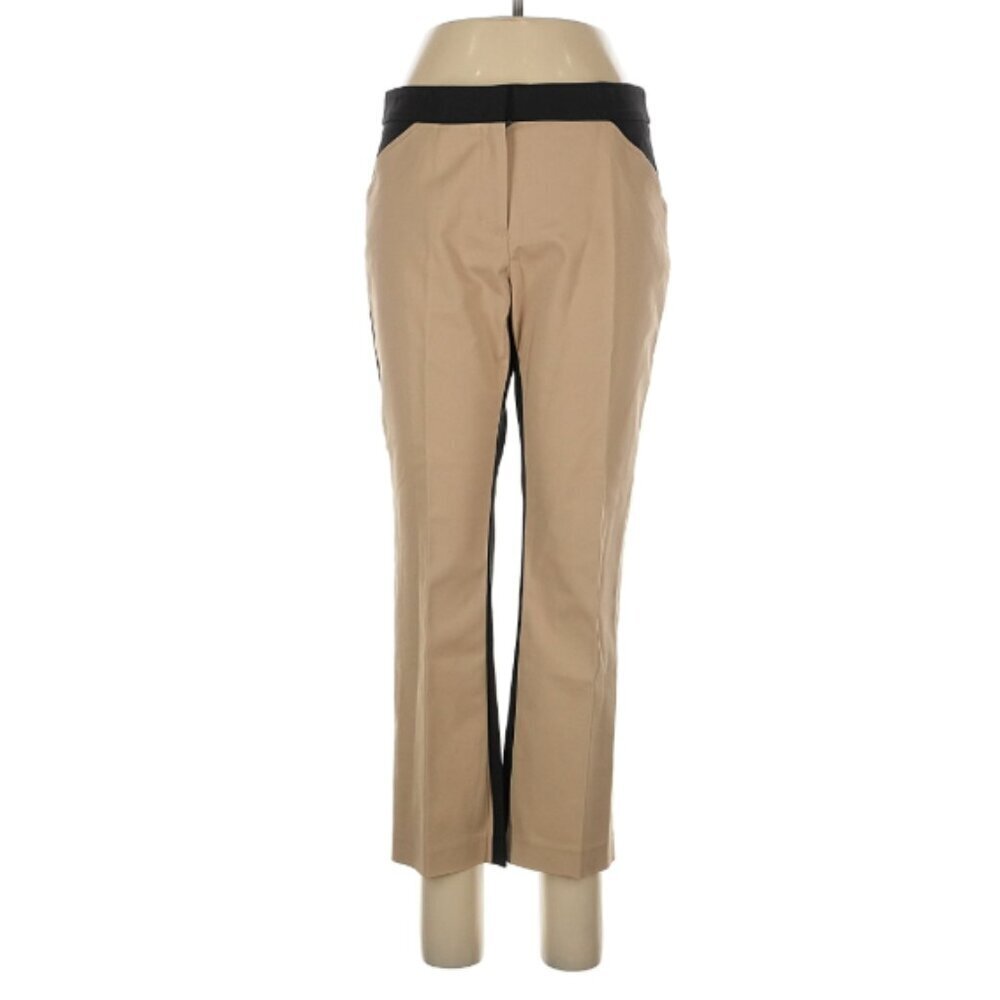 DKNY Kick Flare Pants, Tan Front, Black Back, Size 10